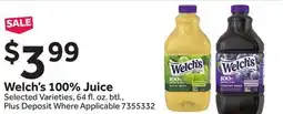 Stop&Shop Welch's 100% Juice offer