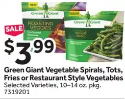Stop&Shop Green Giant Vegetable Spirals, Tots, Fries or Restaurant Style Vegetables offer