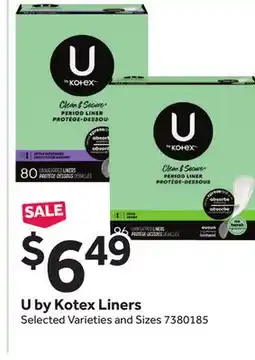 Stop&Shop U by Kotex Liners offer