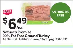 Stop&Shop Nature's Promise 99% Fat Free Ground Turkey offer