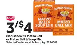 Stop&Shop Manischewitz Matzo Ball or Matzo Ball & Soup Mix offer