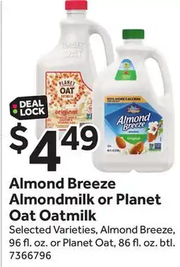 Stop&Shop Almond Breeze Almondmilk or Planet Oat Oatmilk offer