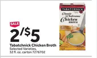 Stop&Shop Tabatchnick Chicken Broth offer