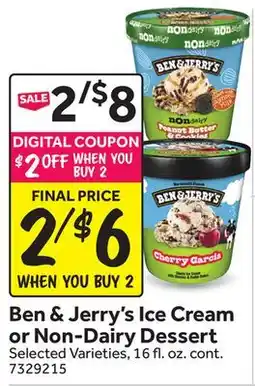 Stop&Shop Ben & Jerry's Ice Cream or Non-Dairy Dessert offer