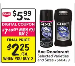 Stop&Shop Axe Deodorant offer
