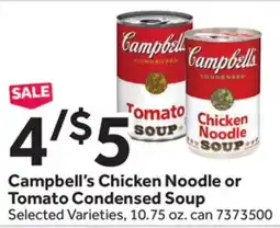Stop&Shop Campbell's Chicken Noodle or Tomato Condensed Soup offer