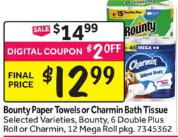Stop&Shop Bounty Paper Towels or Charmin Bath Tissue offer