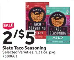 Stop&Shop Siete Taco Seasoning offer