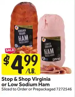 Stop&Shop Stop & Shop Virginia or Low Sodium Ham offer