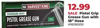 Runnings Harvest King Pistol Grip Grease Gun with 18 Hose offer