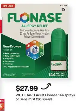 CVS Adult Flonase 144 sprays or Sensimist 120 sprays offer