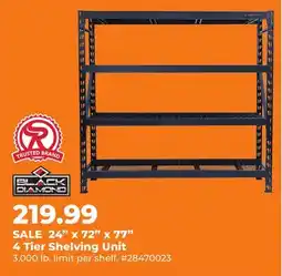 Runnings Black Diamond 24 x 72 x 77 4 Tier Shelving Unit offer