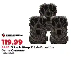 Runnings Stealth cam 3 Pack 18mp Triple Browtine Game Cameras offer