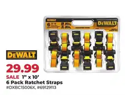 Runnings DEWALT 1 x 10' 6 Pack Ratchet Straps offer