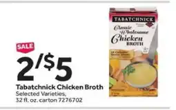 Stop&Shop Tabatchnick Chicken Broth offer