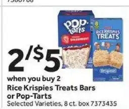 Stop&Shop Rice Krispies Treats Bars or Pop-Tarts offer