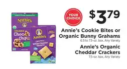 ShopRite Annie’s Cookie Bites or Organic Bunny Grahams / Annie’s Organic Cheddar Crackers offer