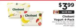 ShopRite Chobani Yogurt 4-Pack offer