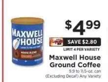 ShopRite Maxwell House Ground Coffee offer