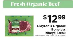 ShopRite Clayton’s Organic Boneless Ribeye Steak offer