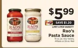 ShopRite Rao's Pasta Sauce offer