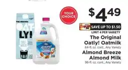 ShopRite The Original Oatly! Oatmilk / Almond Breeze Almond Milk offer
