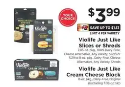 ShopRite Violife Just Like Slices or Shreds offer