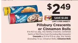 ShopRite Pillsbury Crescents or Cinnamon Rolls offer