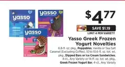 ShopRite Yasso Greek Frozen Yogurt Novelties offer