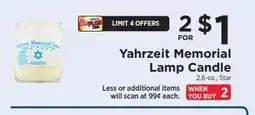 ShopRite Yahrzeit Memorial Lamp Candle offer