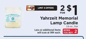 ShopRite Yahrzeit Memorial Lamp Candle offer