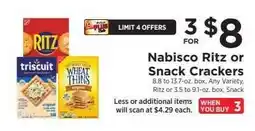 ShopRite Nabisco Ritz or Snack Crackers offer