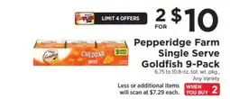 ShopRite Pepperidge Farm Single Serve Goldfish 9-Pack offer