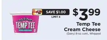 ShopRite Temp Tee Cream Cheese offer