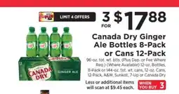 ShopRite Canada Dry Ginger Ale Bottles 8-Pack or Cans 12-Pack offer