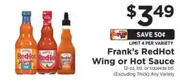 ShopRite Frank’s RedHot Wing or Hot Sauce offer