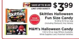 ShopRite Skittles Halloween Fun Size Candy / M&M’s Halloween Candy offer