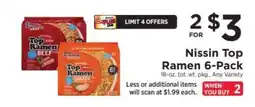ShopRite Nissin Top Ramen 6-Pack offer