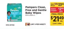 ShopRite Pampers Clean, Free and Gentle Baby Wipes offer