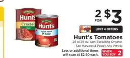 ShopRite Hunt's Tomatoes offer