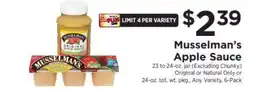 ShopRite Musselman's Apple Sauce offer