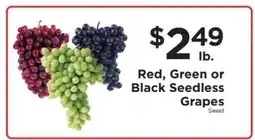 ShopRite Red, Green or Black Seedless Grapes offer