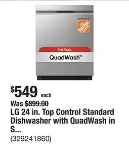 The Home Depot LG 24 in. Top Control Standard Dishwasher with QuadWash in Stainless Steel offer