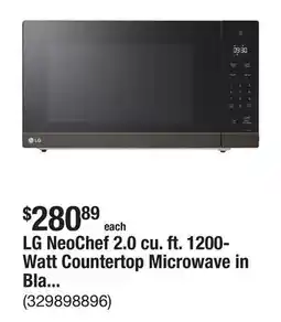 The Home Depot LG NeoChef 2.0 cu. ft. 1200-Watt Countertop Microwave in Black Stainless Steel with Smart Inverter offer