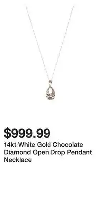 TJ Maxx 14kt White Gold Chocolate Diamond Open Drop Pendant Necklace offer