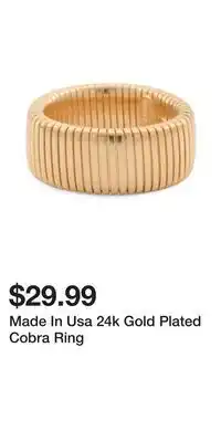 TJ Maxx Made In Usa 24k Gold Plated Cobra Ring offer