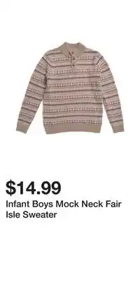 TJ Maxx Infant Boys Mock Neck Fair Isle Sweater offer