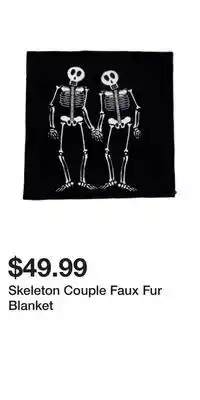 TJ Maxx Skeleton Couple Faux Fur Blanket offer