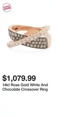 TJ Maxx 14kt Rose Gold White And Chocolate Crossover Ring offer