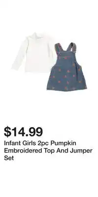 TJ Maxx Infant Girls 2pc Pumpkin Embroidered Top And Jumper Set offer